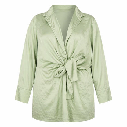 PRETTYLITTLETHING Women's Green Bow Tie Collared Dress - Size 16