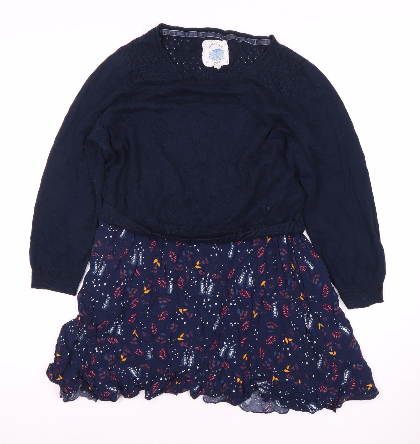 Faithful & True Women's Blue Floral Long Sleeve Dress