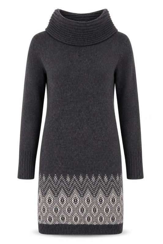 Gap Women's Grey Fair Isle Jumper Dress