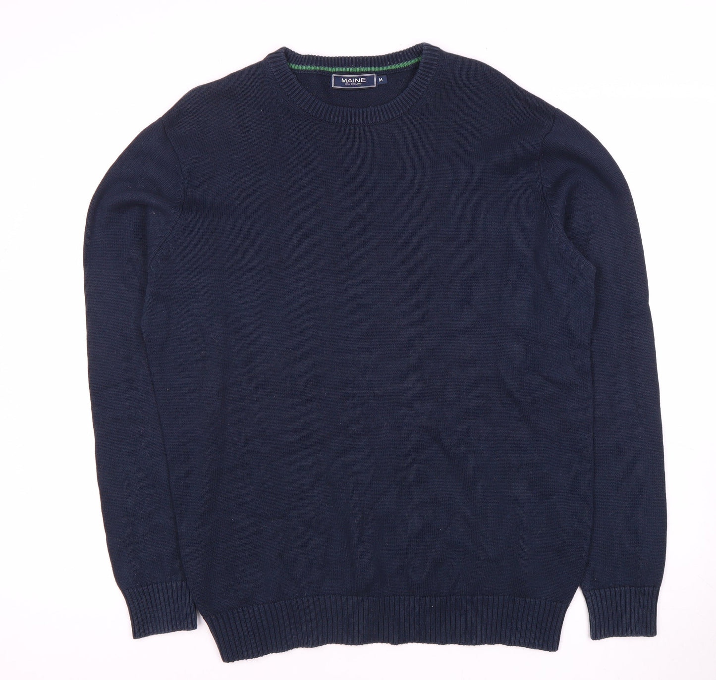 Maine Men's Blue Cotton Pullover Jumper Size M