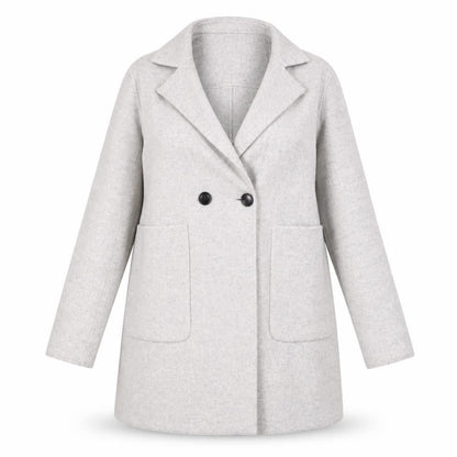 Next Women's Grey Wool Blend Mid-Length Coat Size 12