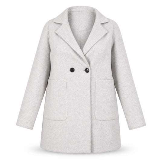 Next Women's Grey Wool Blend Mid-Length Coat Size 12