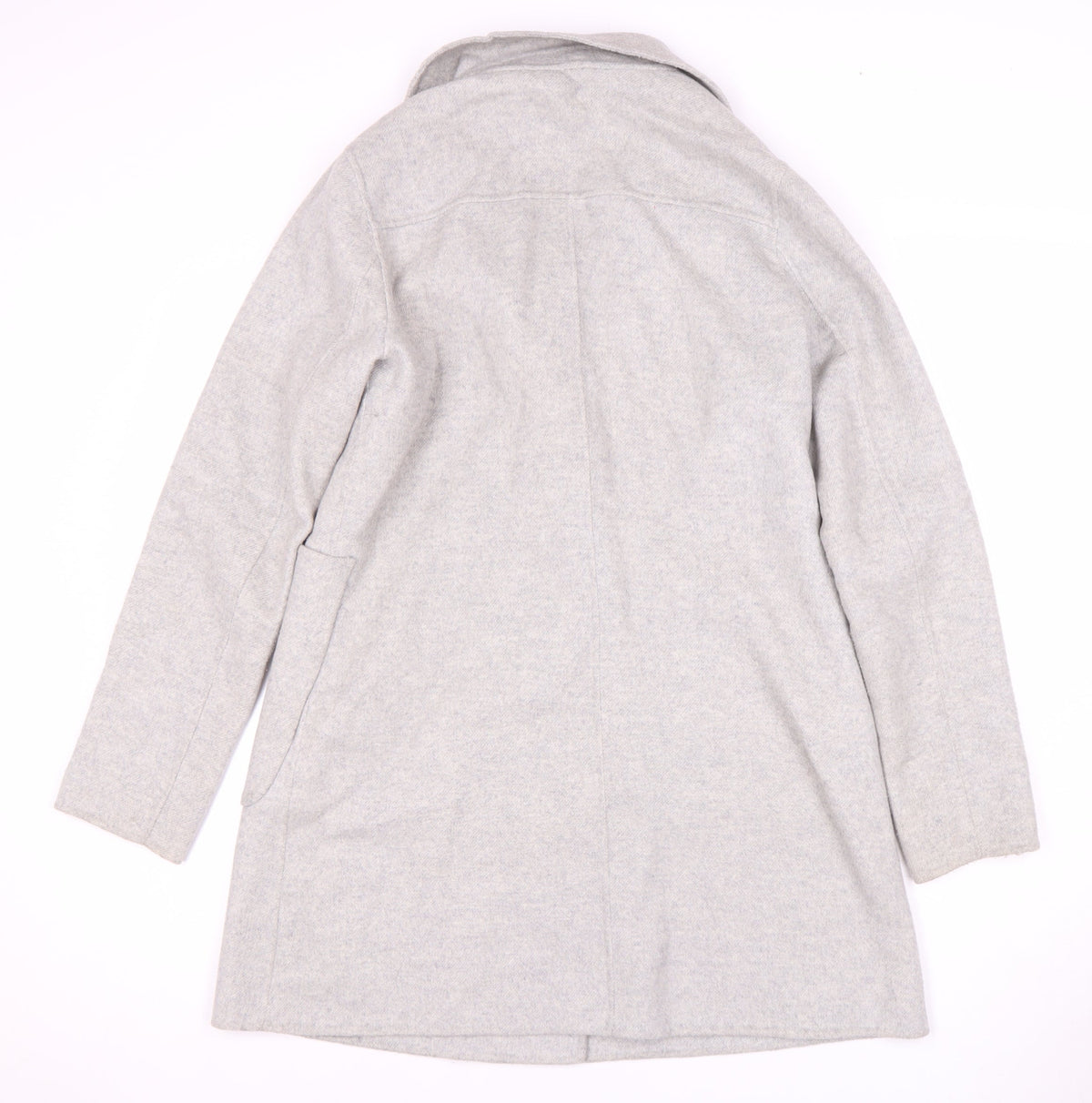 Next Women's Grey Wool Blend Mid-Length Coat Size 12