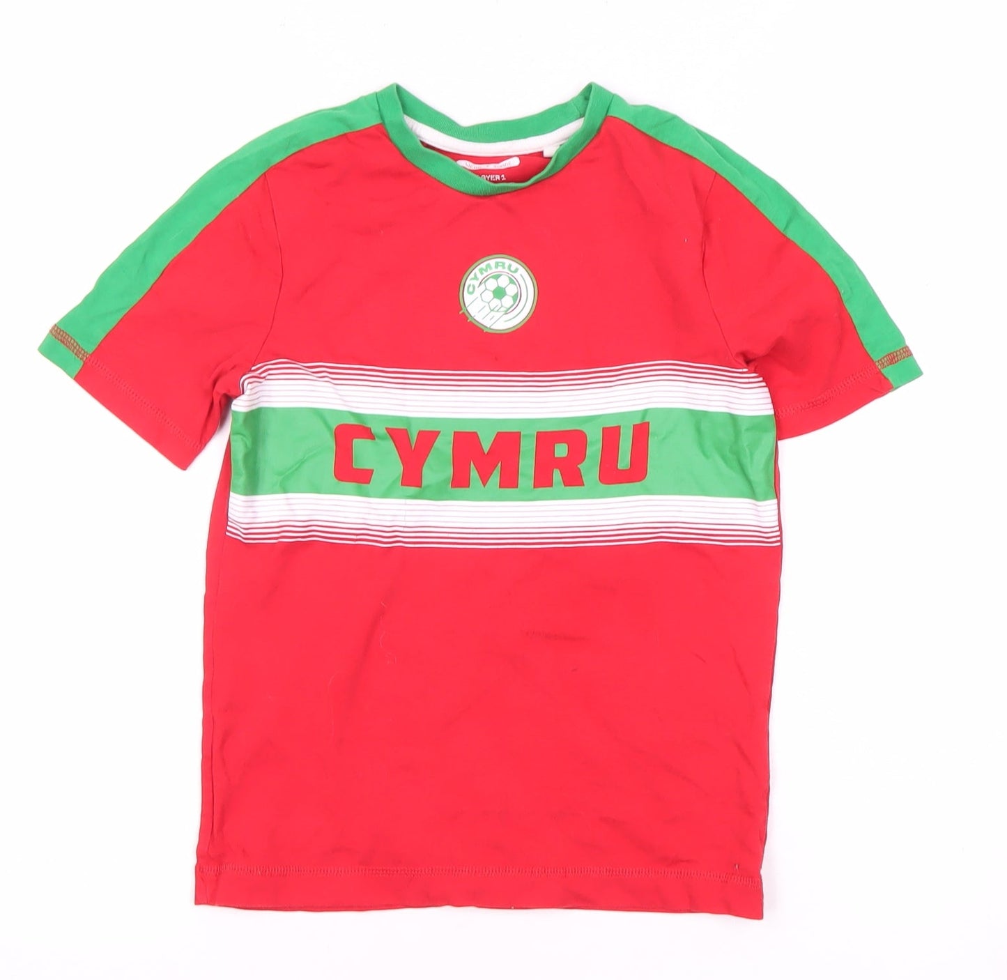 F&F Cymru Wales Sporty Boys Red Graphic T-Shirt, Size 6-7 Years, Comfy Cotton