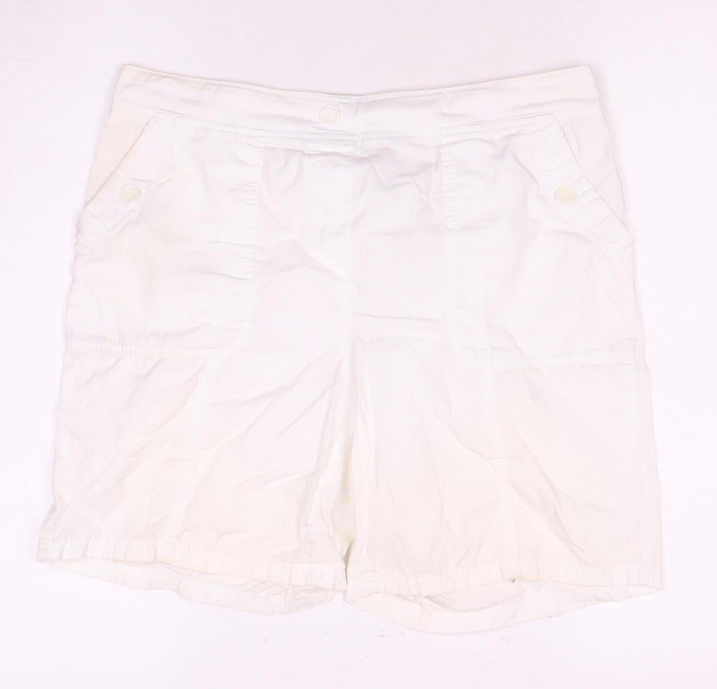 Bonmarché Women's White Casual Shorts Size 12