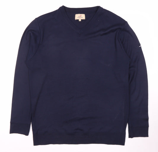 Woodworm Golf Men's Blue V-Neck Pullover 2XL Sweater