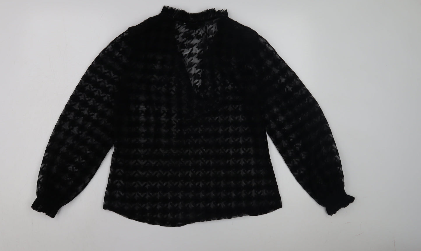 Zara Women's Black Mesh Blouse Size 10