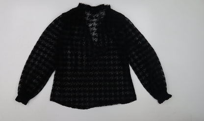 Zara Women's Black Mesh Blouse Size 10