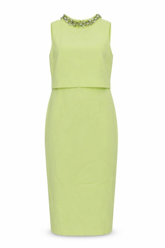 Coast Women's Green Beaded Sheath Dress Size 8