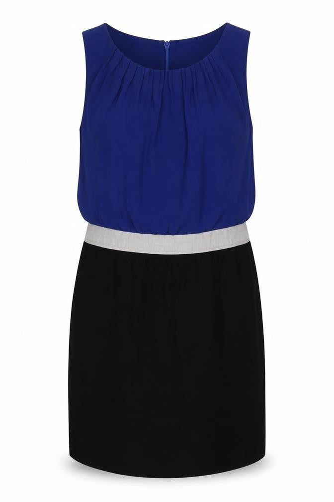 Next Women's Blue Colourblock Sleeveless Dress Size 12