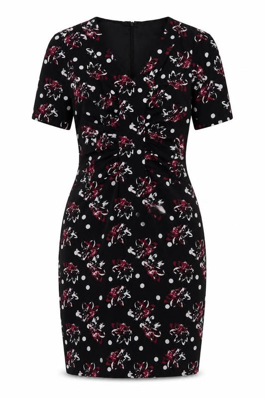 Havren Women's Black Floral Sheath Dress Size 8