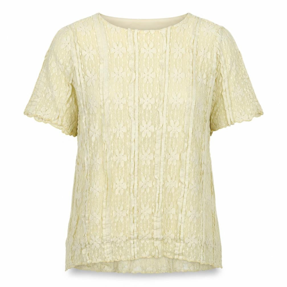 Forever Beige Lace Floral Blouse, Women's XL