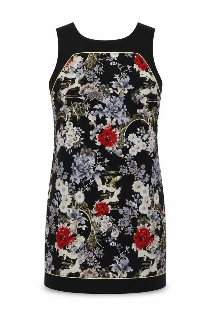 Wallis Women's Black Floral Sleeveless Dress Size 14