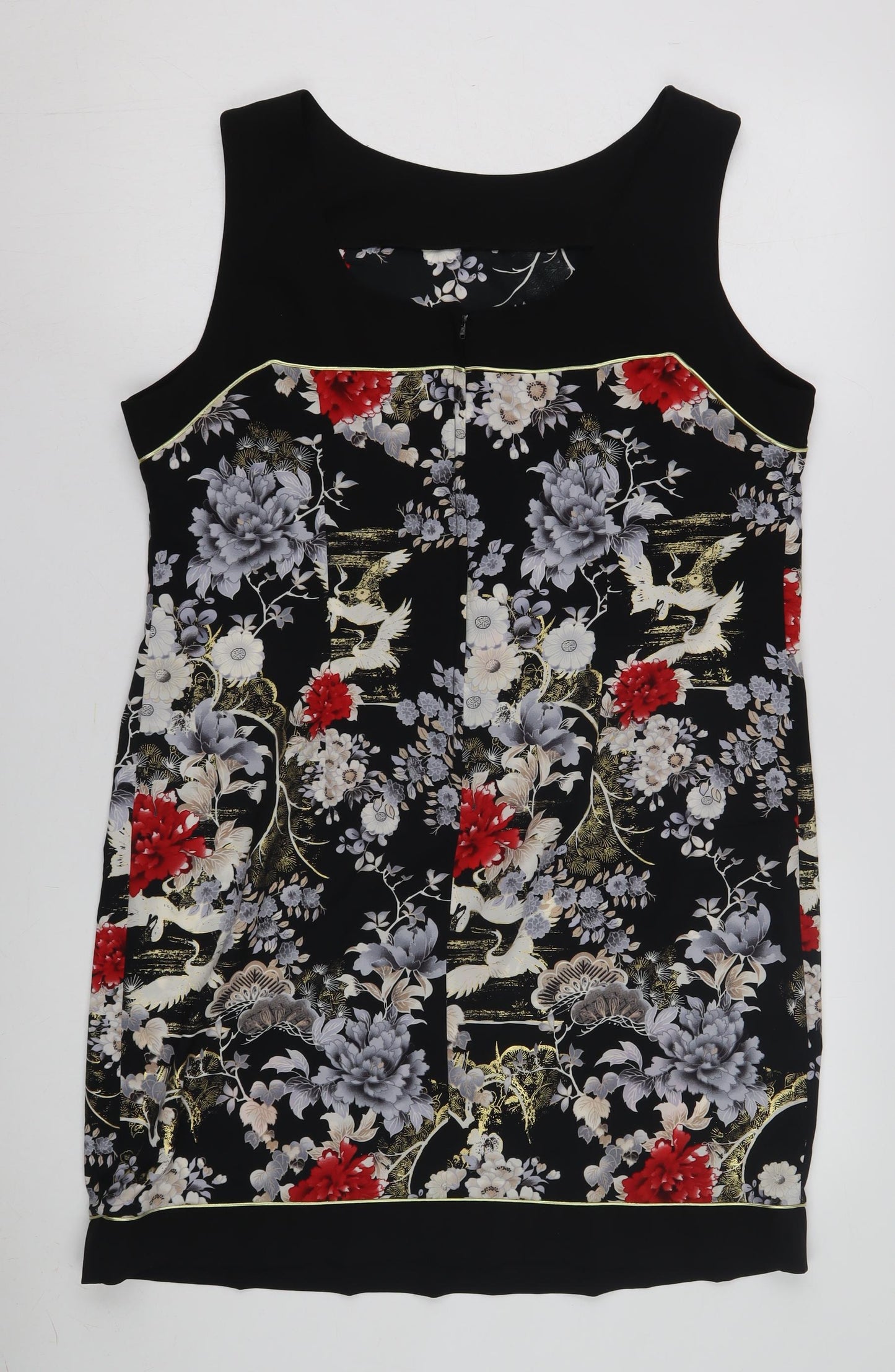 Wallis Women's Black Floral Sleeveless Dress Size 14