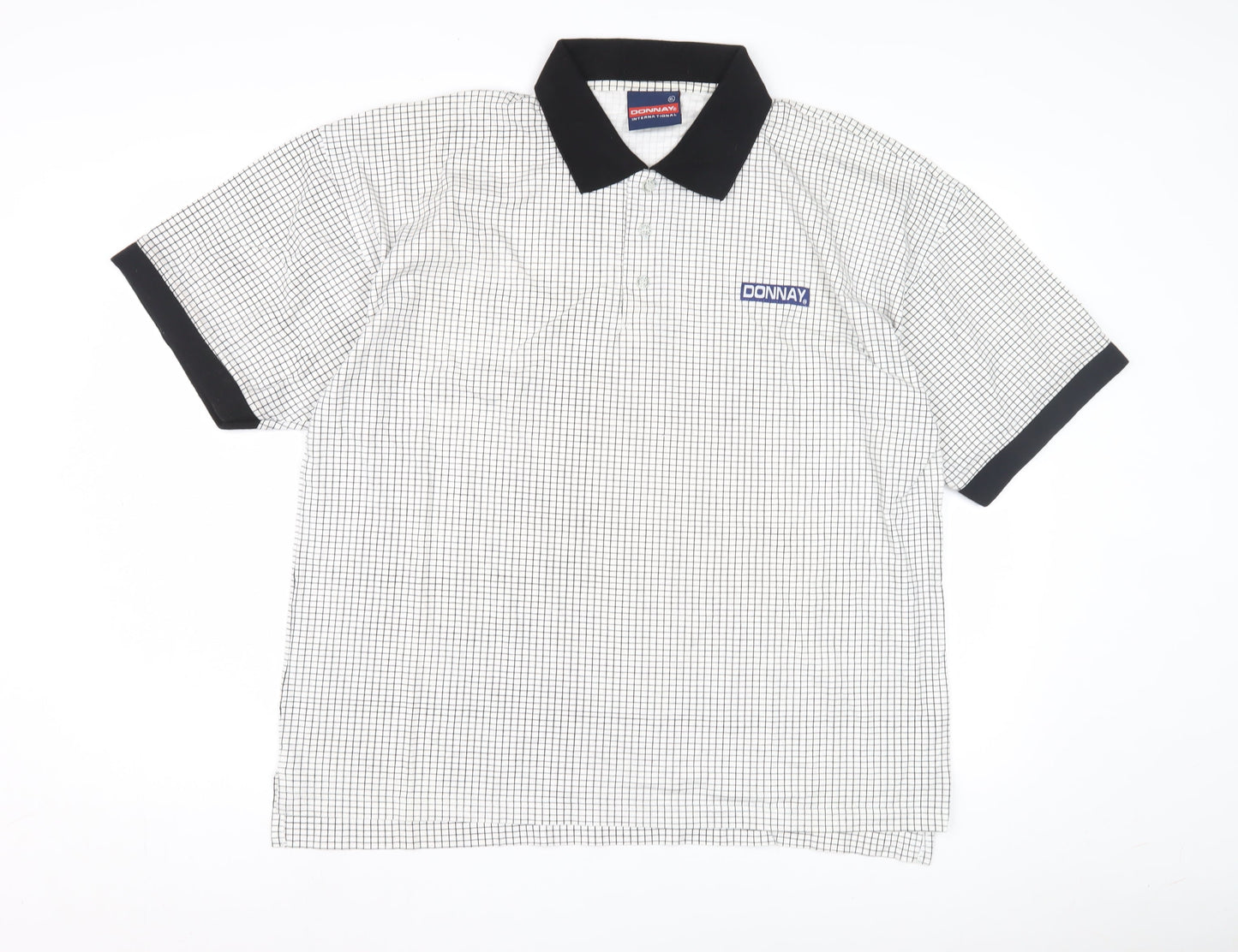 Donnay Men's XL Black Check Polo Shirt