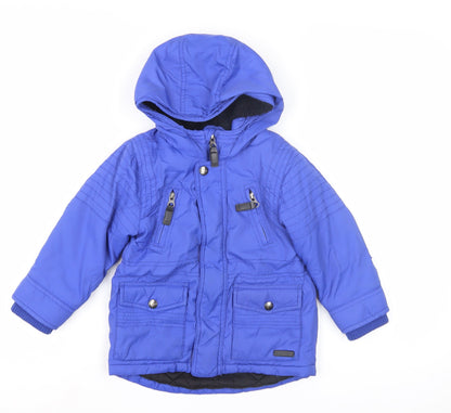 Additional front view of RJR.John Rocha boys’ blue hooded jacket 2-3 years