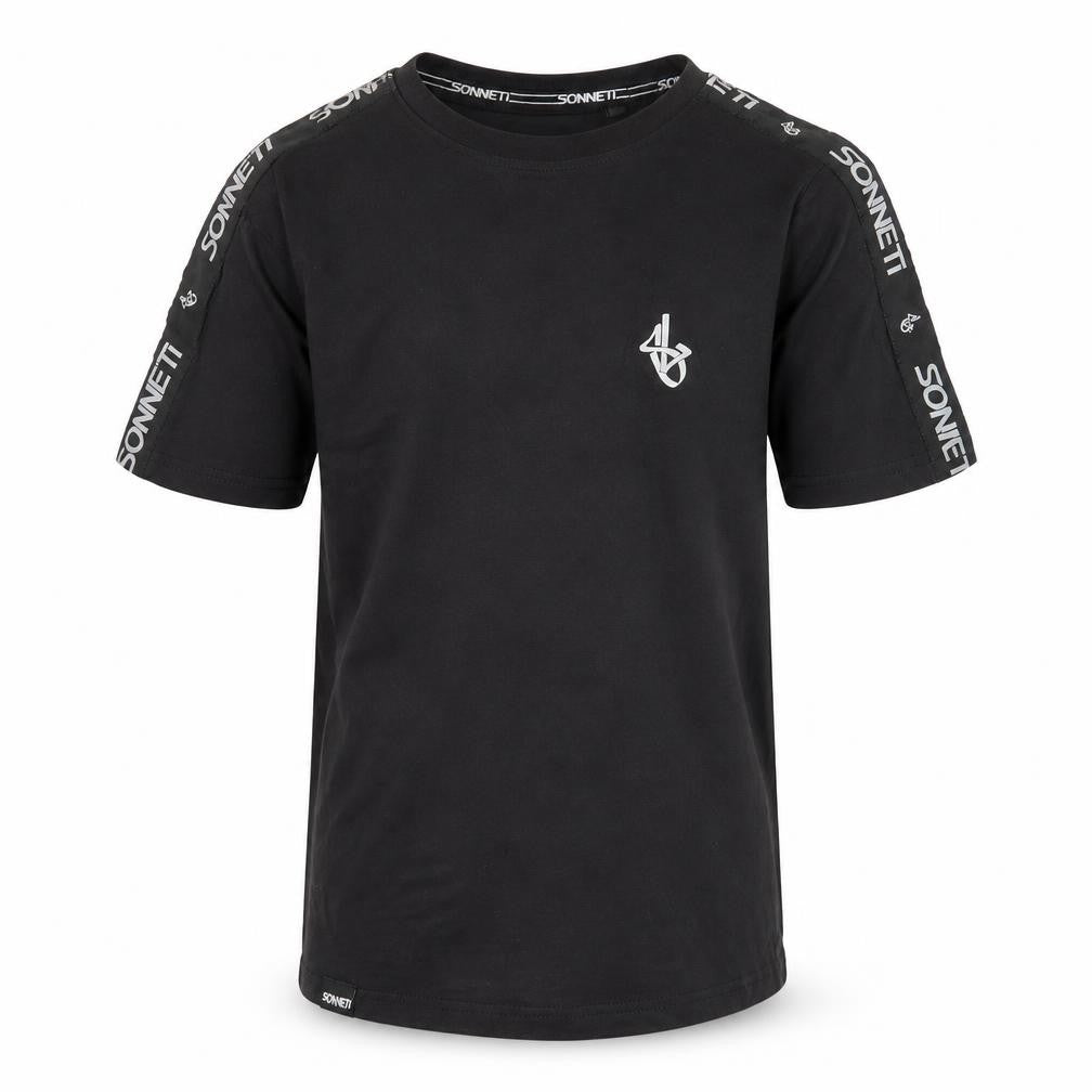Sonneti Boys Black T-Shirt, 8-10 Years, Regular Fit, Logo Accents