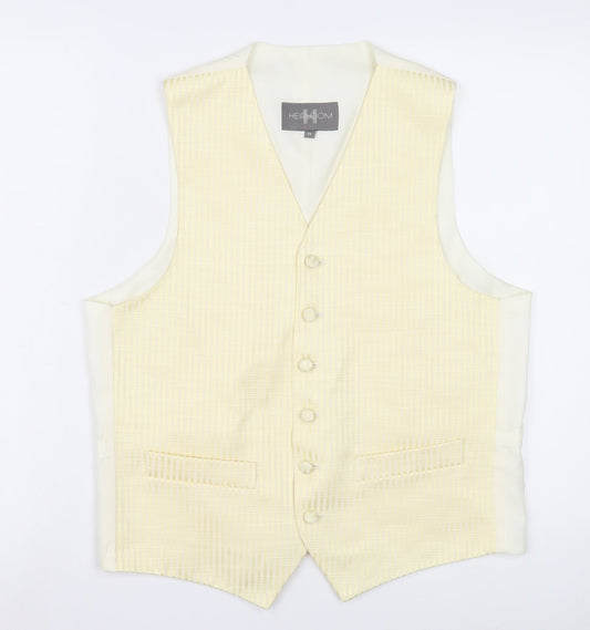 Heirloom Men's Ivory Check Waistcoat, Size 38