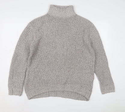 Warehouse Women's Grey Wool Blend Pullover Jumper Size 8