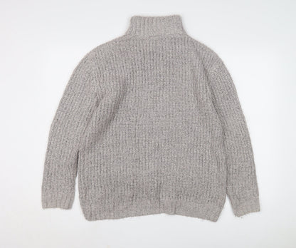 Warehouse Women's Grey Wool Blend Pullover Jumper Size 8
