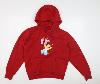 Preloved The Simpsons Unisex Red Pullover Hoodie M - Front