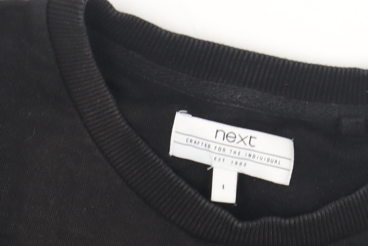 Next Men's Black Graphic Print Sweatshirt L
