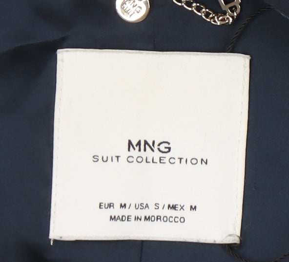 MNG Women's Blue Long Coat Size M Belted