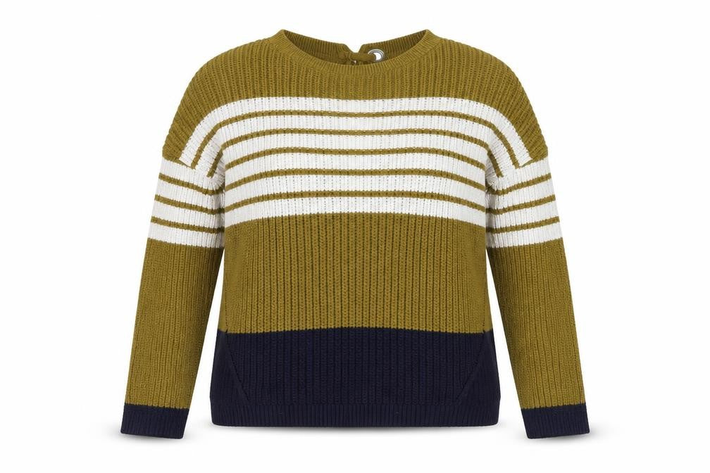 Next Women's Green Striped Pullover Jumper Size 8