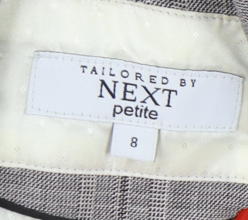 Next Women's Grey Petite Blazer, Size 8, Checked