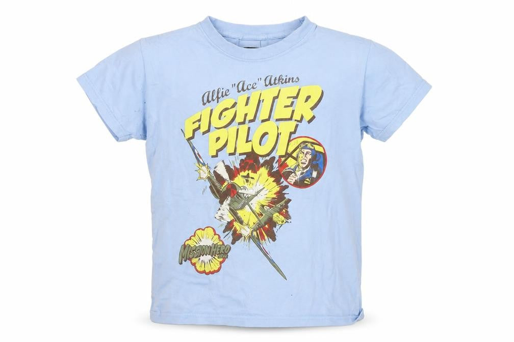 Mission Hero Boys Blue Fighter Pilot Graphic T-Shirt 9-10 Years