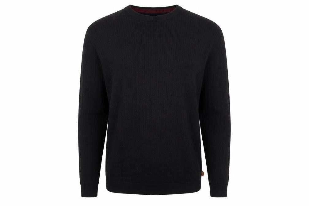 Racing Green Men's Black Cotton Pullover Jumper Size L