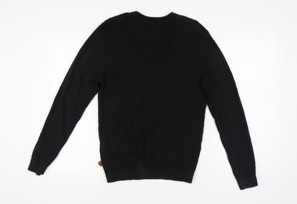 Racing Green Men's Black Cotton Pullover Jumper Size L