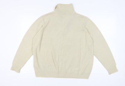 Damart Women's Beige Collared Full Zip Jumper, Size M
