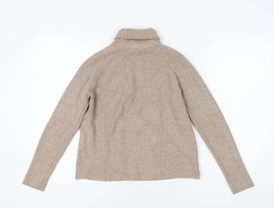 Marks and Spencer Women's Beige Roll Neck Jumper, Size S, Casual