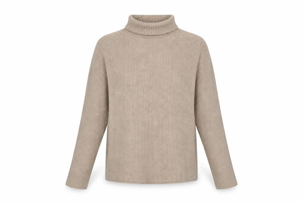 Marks & Spencer Women's Beige Roll Neck Jumper, Size S, Casual