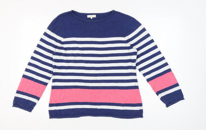 Lakeland Womens Striped Cotton Pullover Jumper Size 16