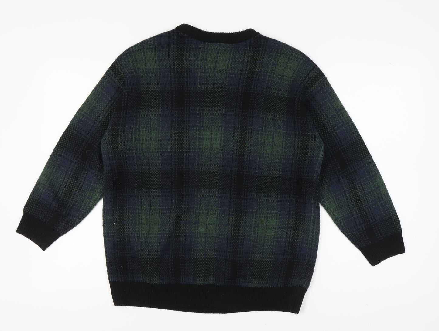 Monki Women's Multicoloured Plaid Acrylic Pullover XS