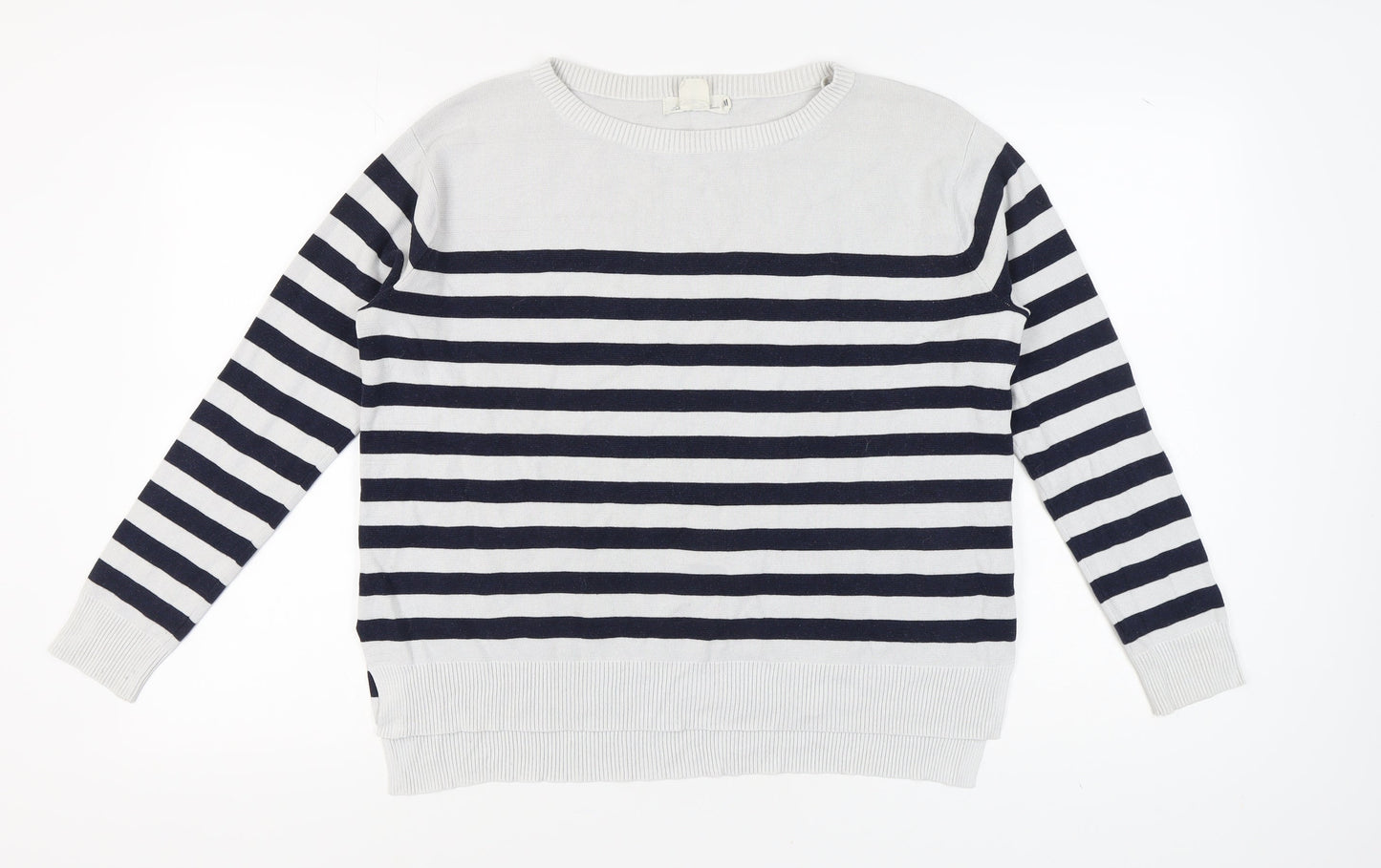 H&M Women's Multicoloured Striped Pullover Jumper, Size S