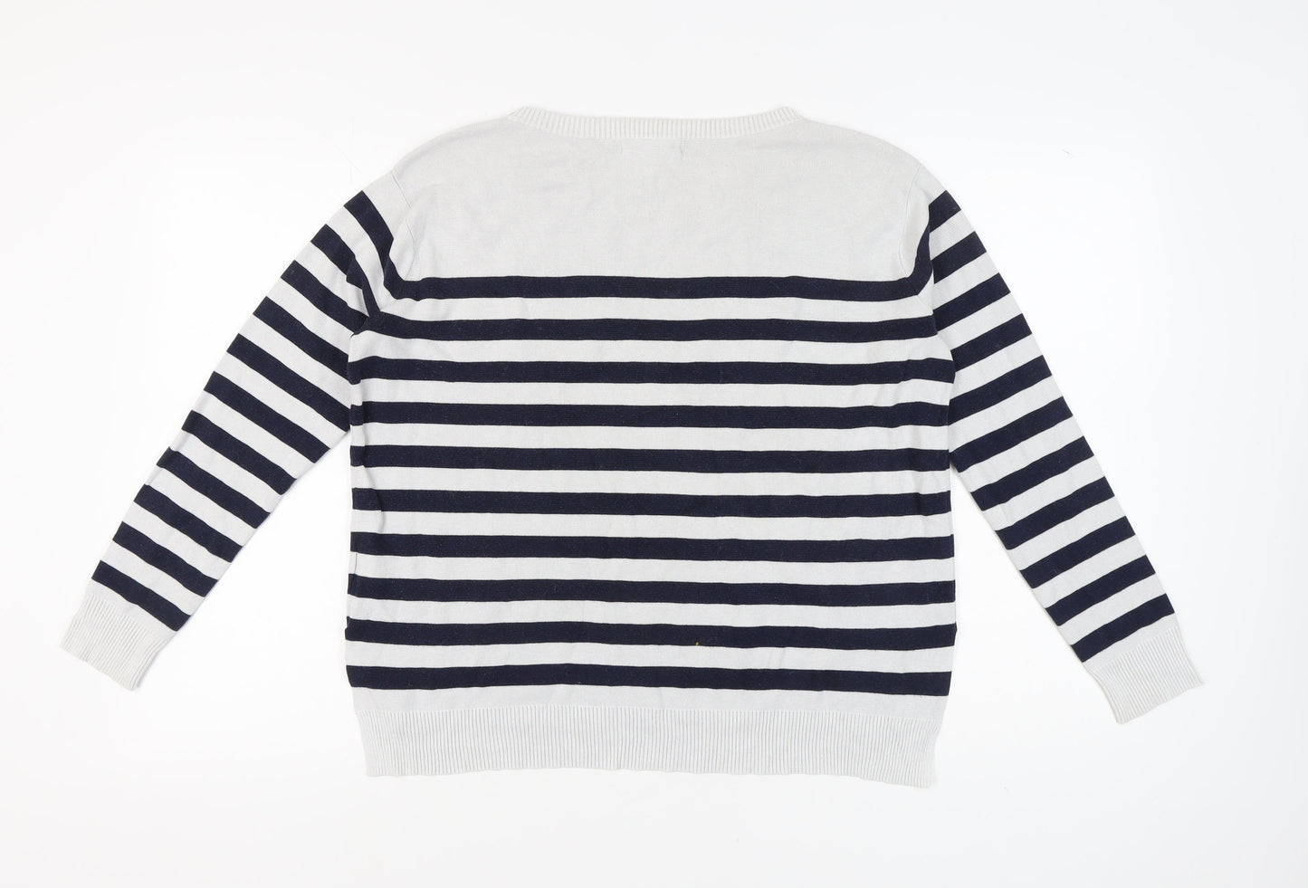 H&M Women's Multicoloured Striped Pullover Jumper, Size S