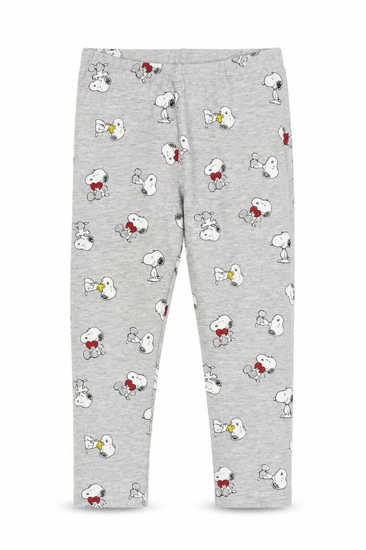 H&M Girls Grey Snoopy Ankle Leggings 4 Years Cotton Blend