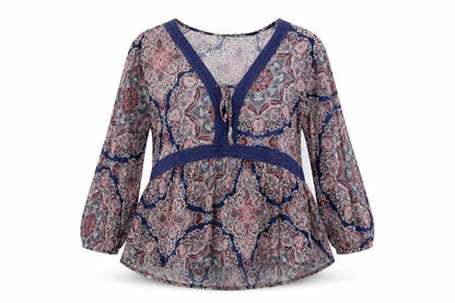 Front view of Principles Women's Multicoloured Paisley Tunic Blouse