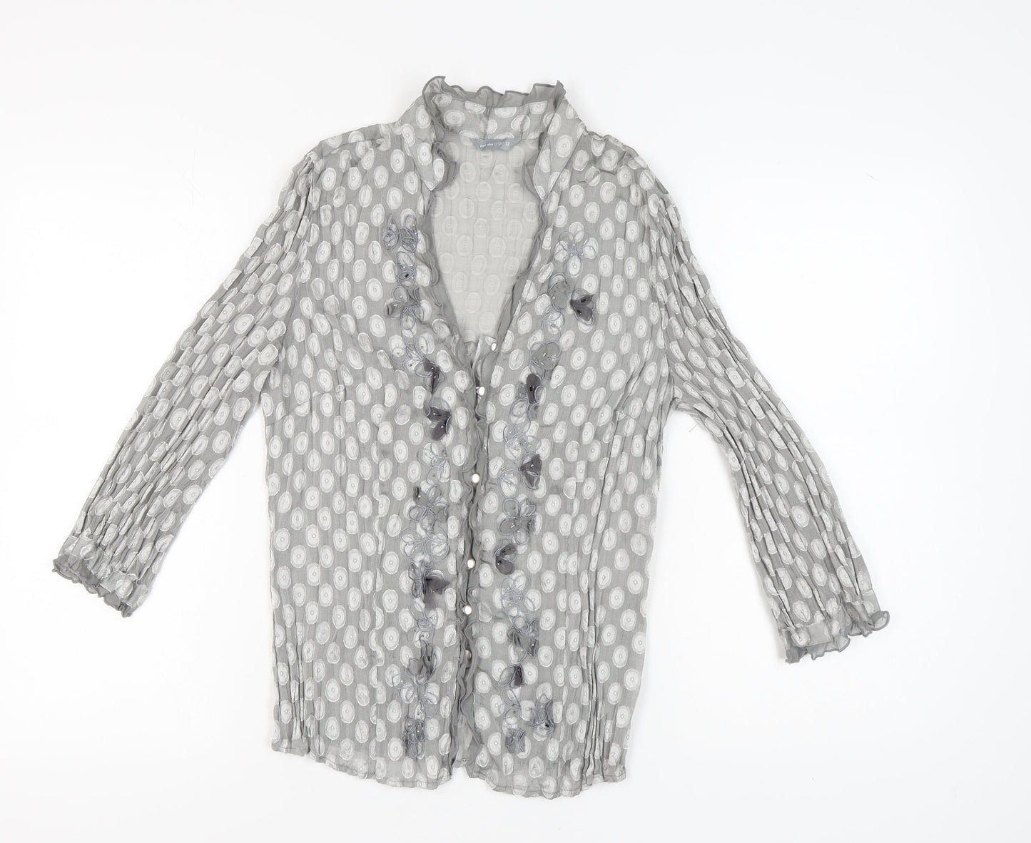 Marks and Spencer Women's Grey Polka Dot Blouse Size 12