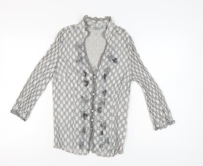 Marks & Spencer Women's Grey Polka Dot Blouse Size 12