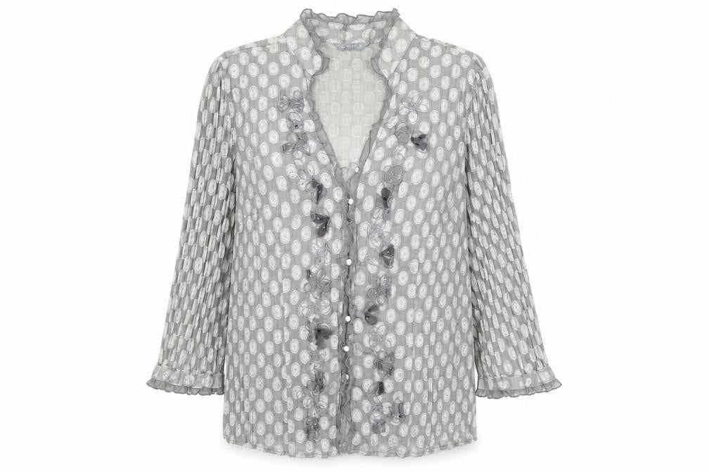 Marks & Spencer Women's Grey Polka Dot Blouse Size 12