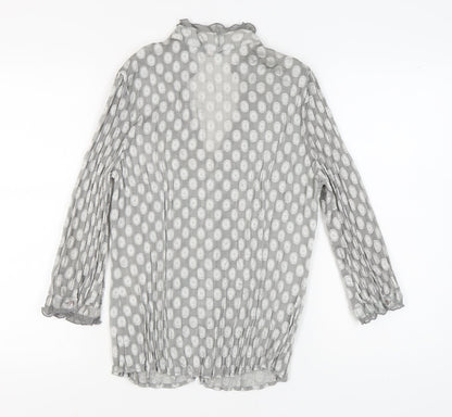 Marks & Spencer Women's Grey Polka Dot Blouse Size 12