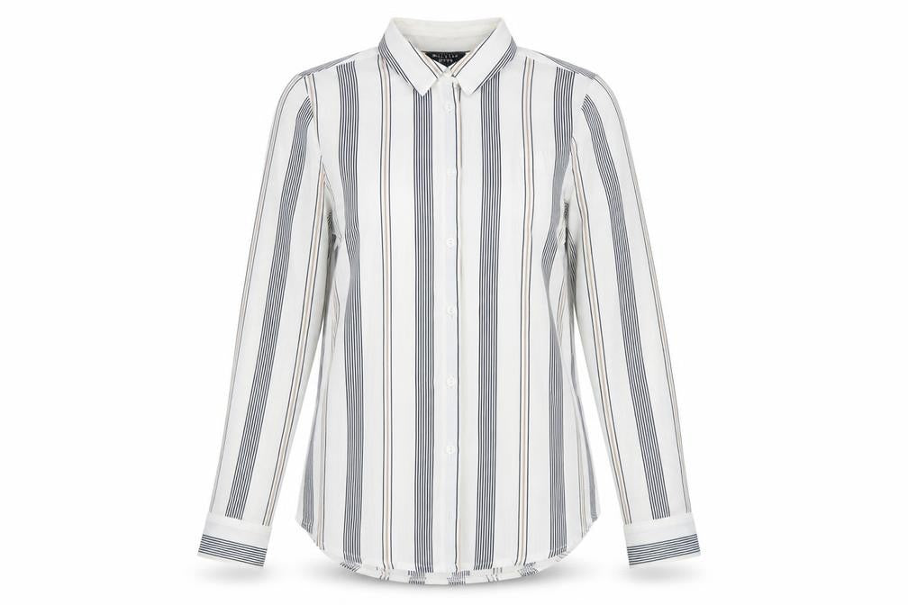 New Look Women's Petite Striped Button-Up Shirt