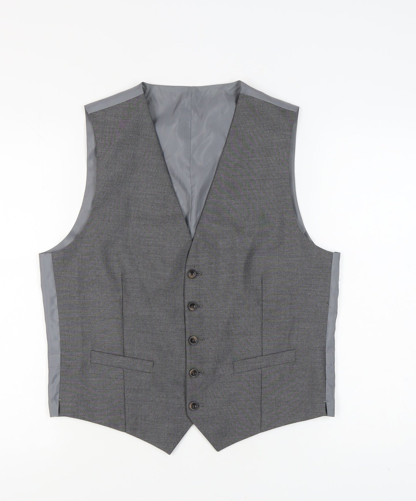 Marks & Spencer Men's Grey Waistcoat 38R Polyester Blend