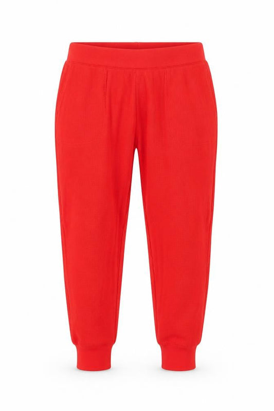 Front view of J.Crew Women's Red Joggers, size M, - Casual Knit Trousers