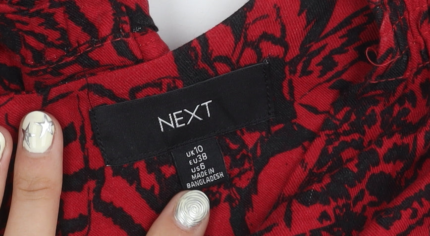 Next Women's Red Animal Print Long Sleeve Dress