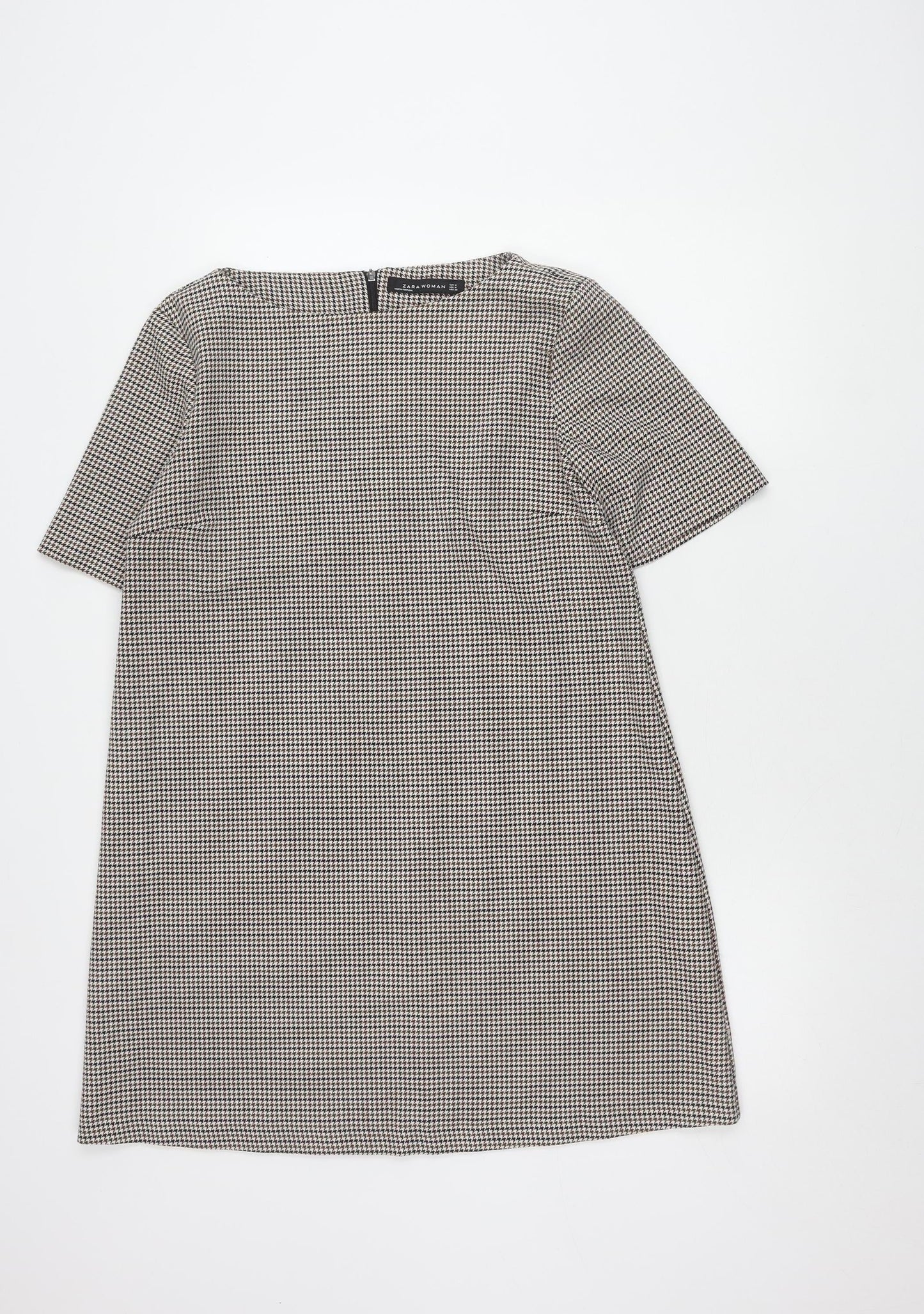 Zara Woman Women's Brown Houndstooth Dress Size 12